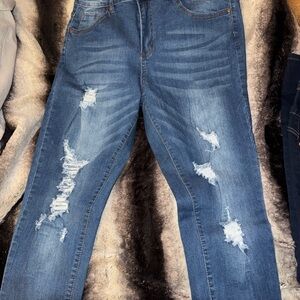 Celebrity Pink Ripped Blue Skinny Jeans